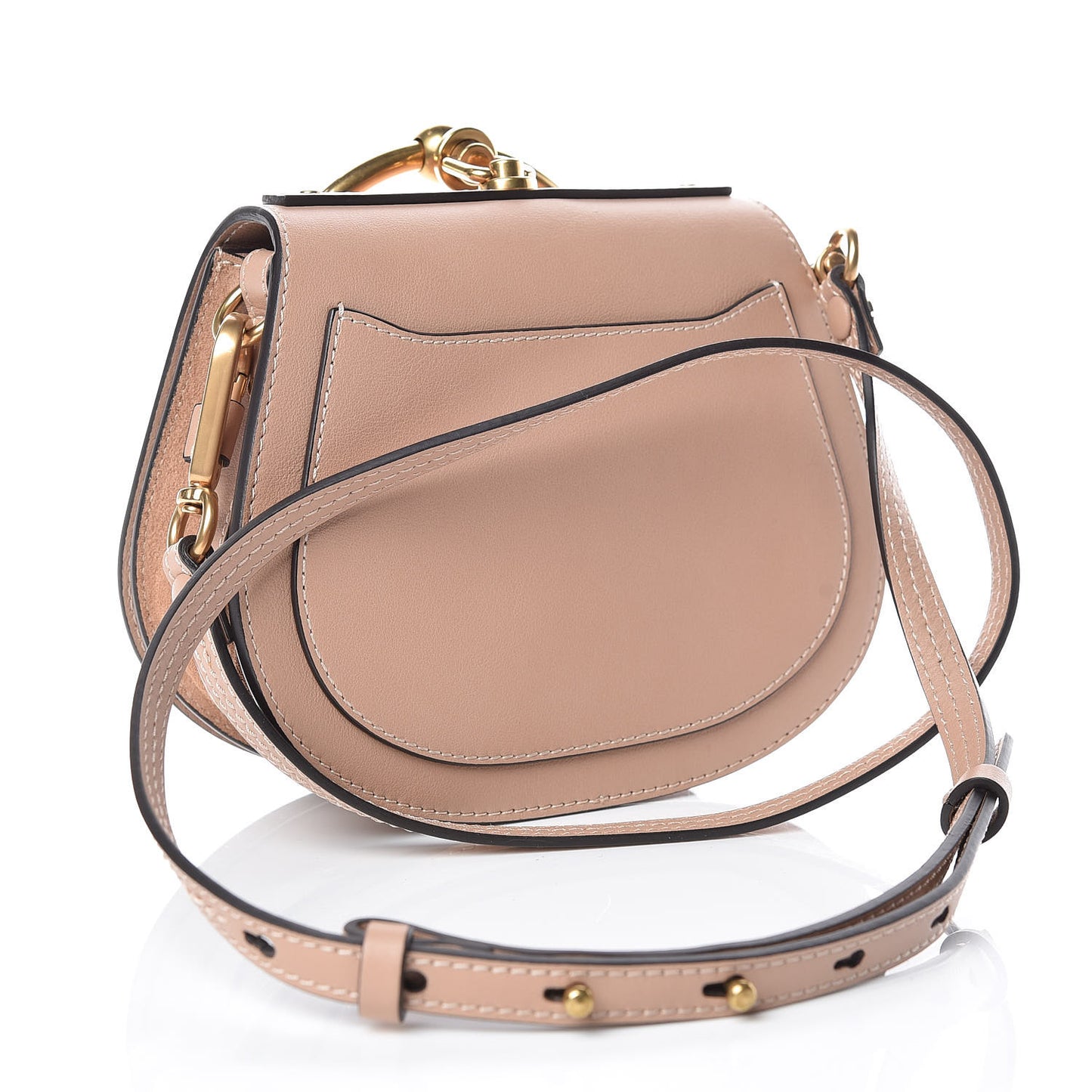Calfskin Suede Small Nile Bracelet Bag Biscotti Beige