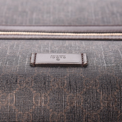 Gucci GG Supreme Monogram Four Wheel Carry On Suitcase Dark Brown 43 of 46