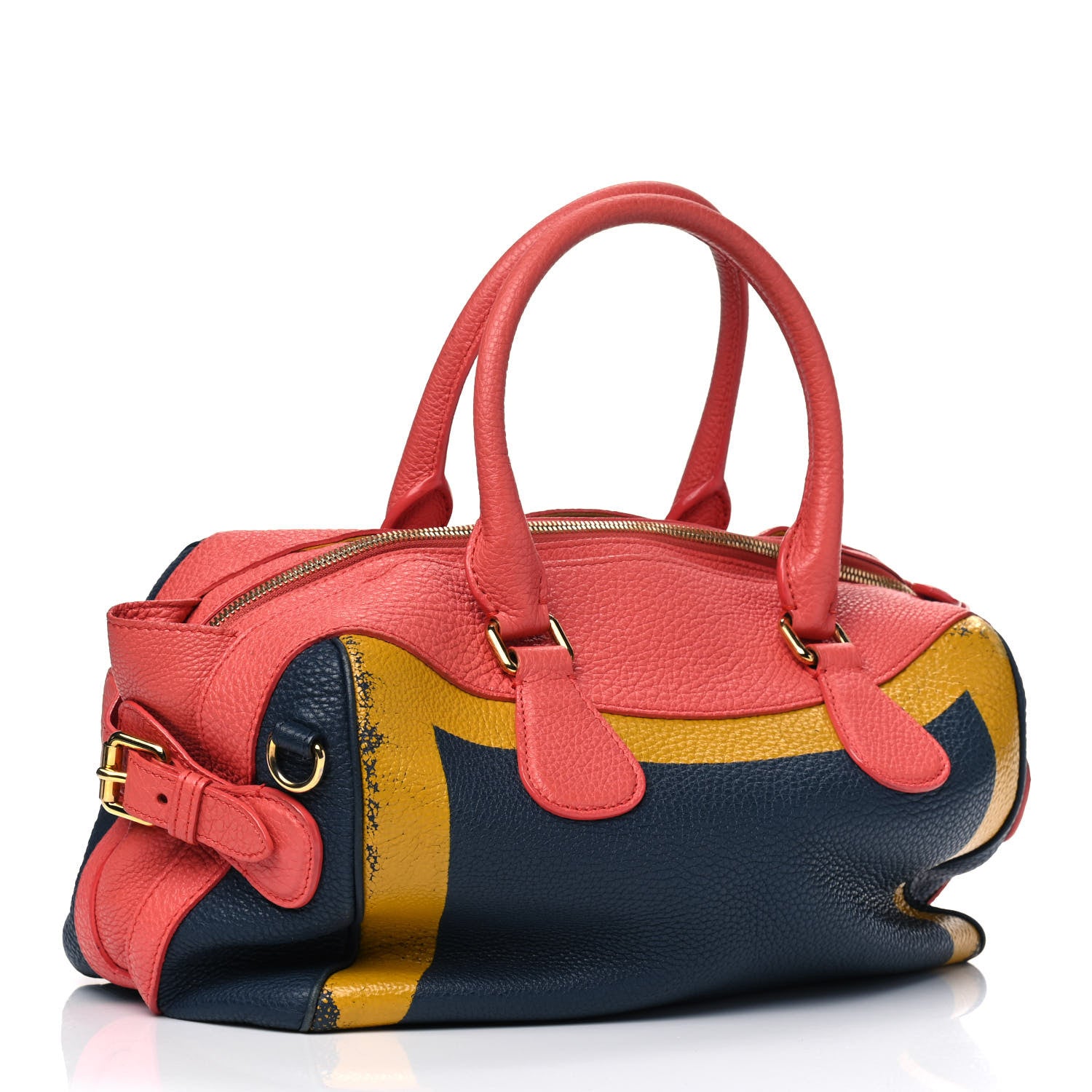 Burberry Grainy Calfskin Small The Bee Top Handle Storm Blue Bright Peony 2 of 16
