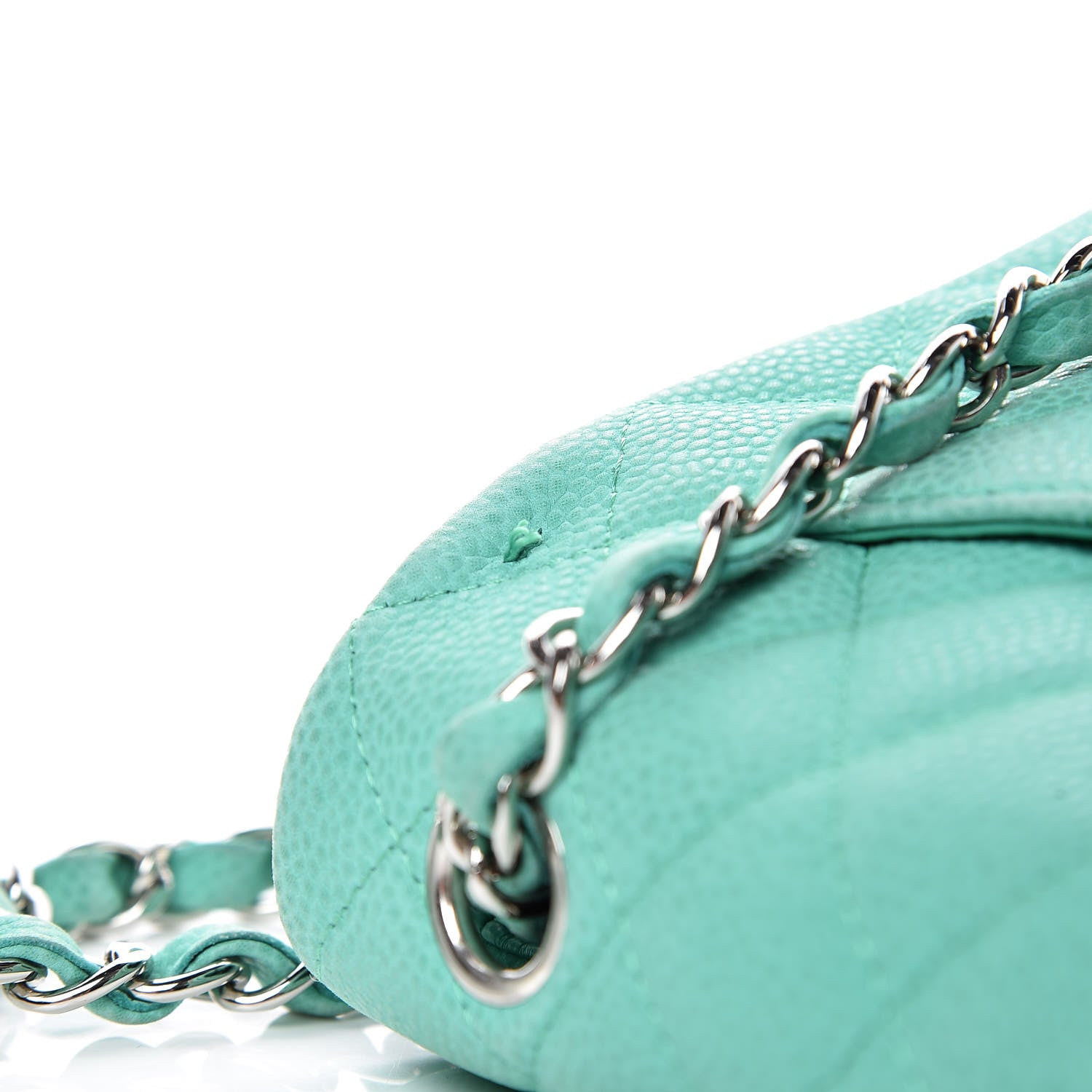 Chanel Iridescent Caviar Quilted Mini Rectangular Flap Green 15 of 15