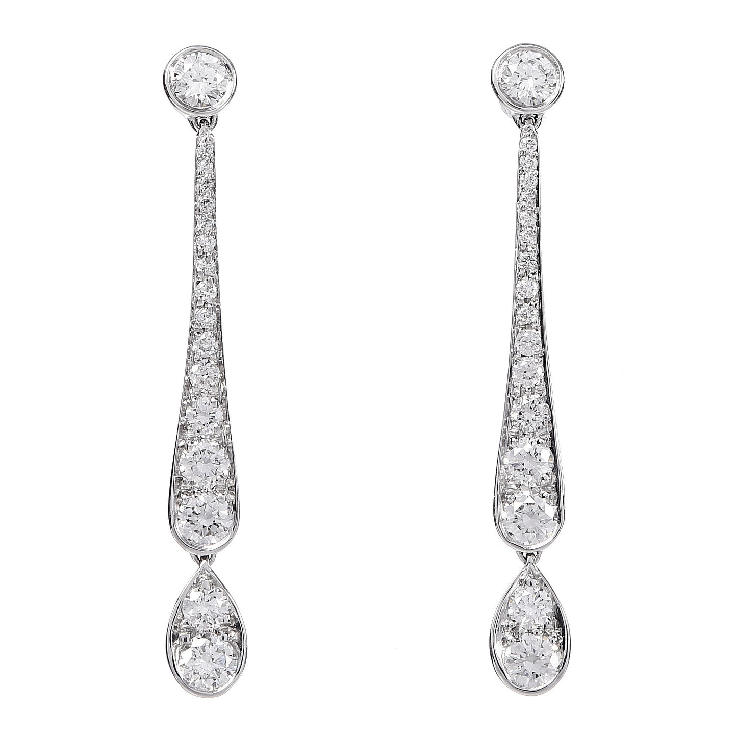Platinum Diamond Jazz Drop Earrings