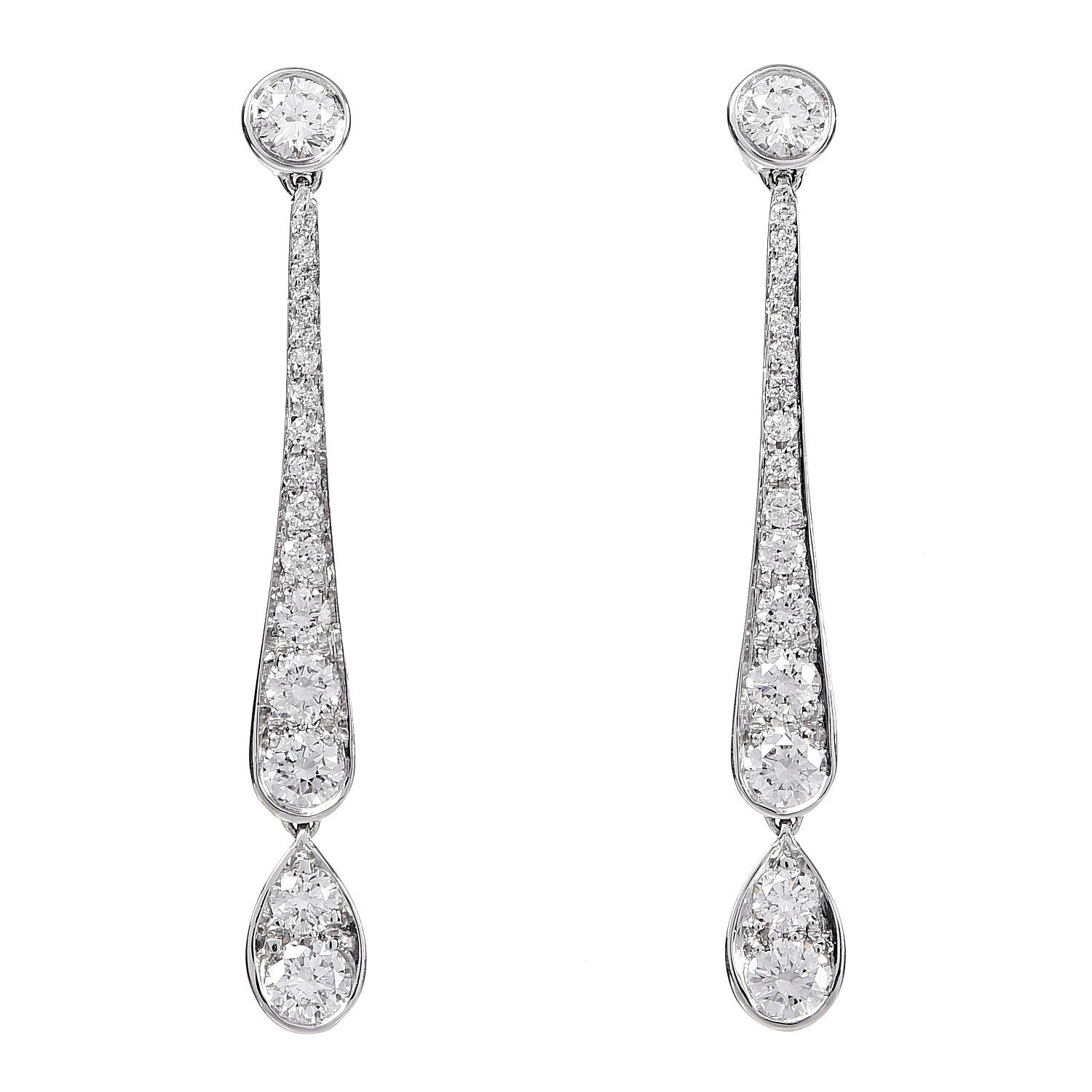 Tiffany Platinum Diamond Jazz Drop Earrings 1 of 5