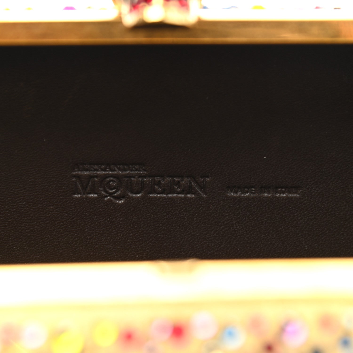 Alexander McQueen Metallic Crystal Skull Box Clutch Gold Multicolor 6 of 7