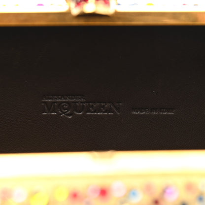 Alexander McQueen Metallic Crystal Skull Box Clutch Gold Multicolor 6 of 7