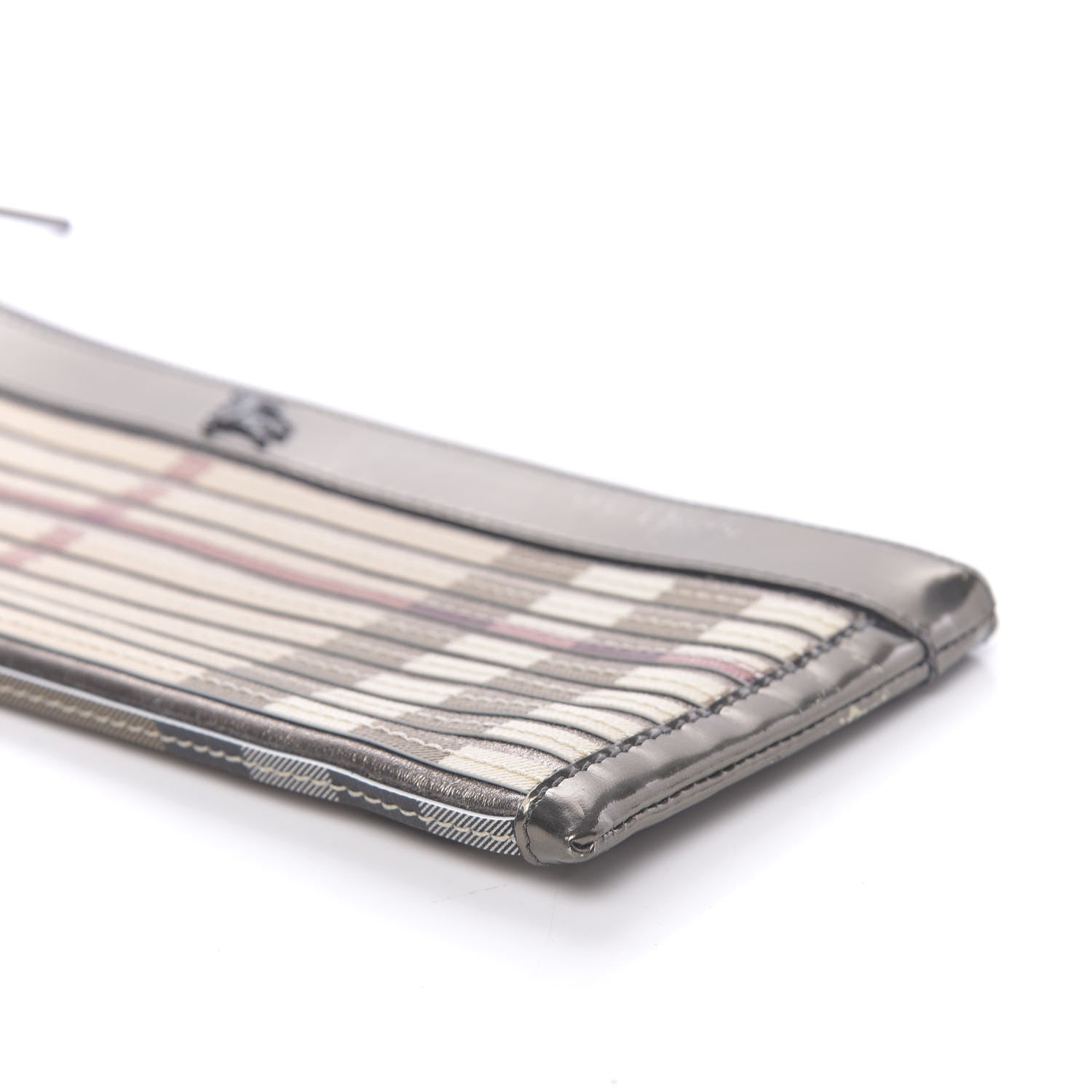 Burberry Metallic Patent Calfskin House Check Sliced Ashcombe Clutch 11 of 14