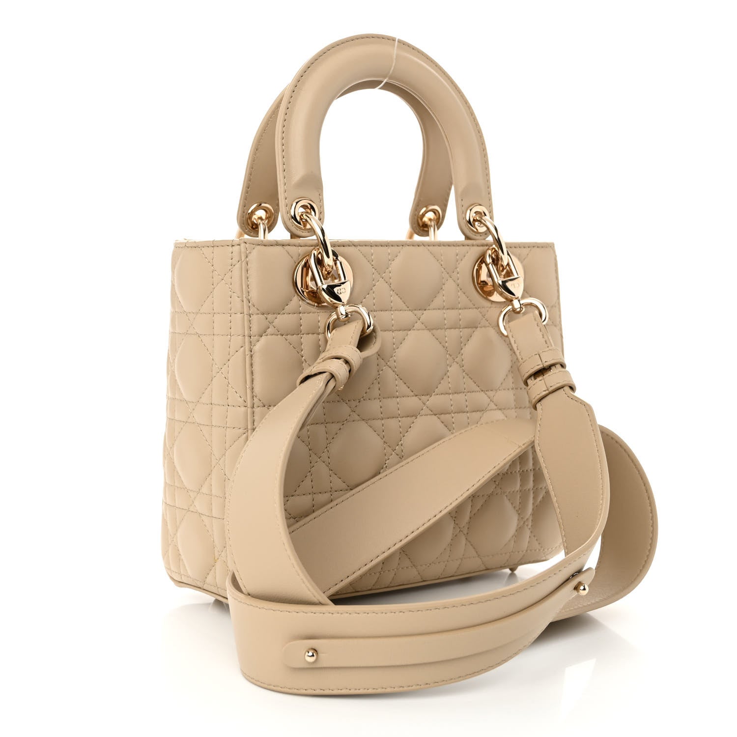 Christian Dior Lambskin Cannage Small My ABCDior Lady Dior Hazelnut 2 of 9