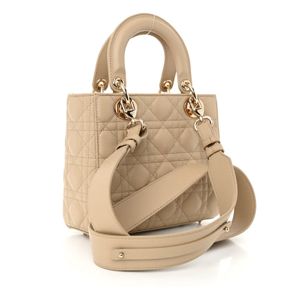 Christian Dior Lambskin Cannage Small My ABCDior Lady Dior Hazelnut 2 of 9