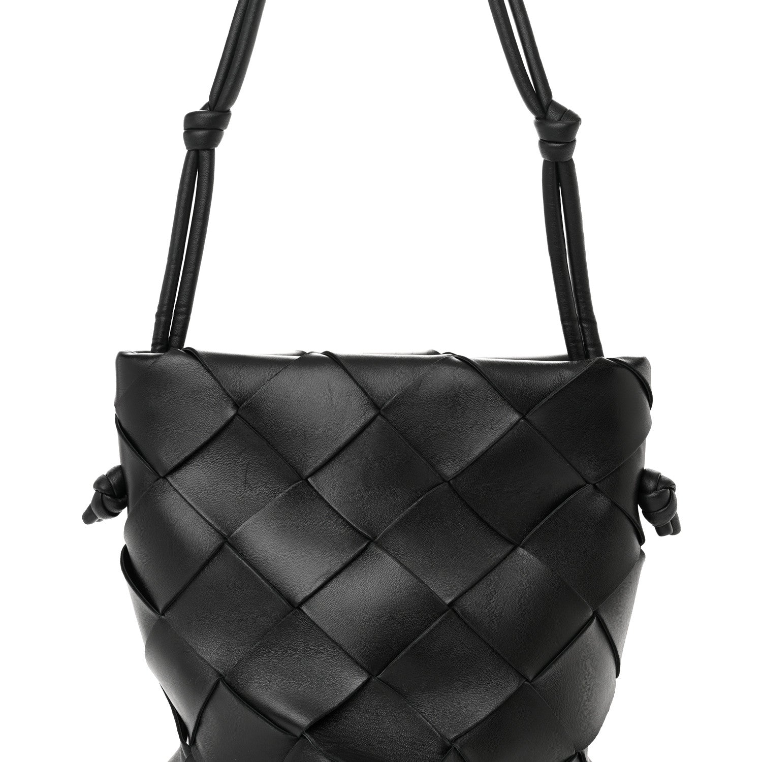 Bottega Veneta Nappa Maxi Intrecciato Clasp Bucket Bag Black 7 of 13