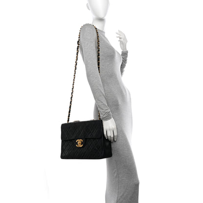 Chanel Lambskin Quilted XL Jumbo Single Flap Black 2 of 10