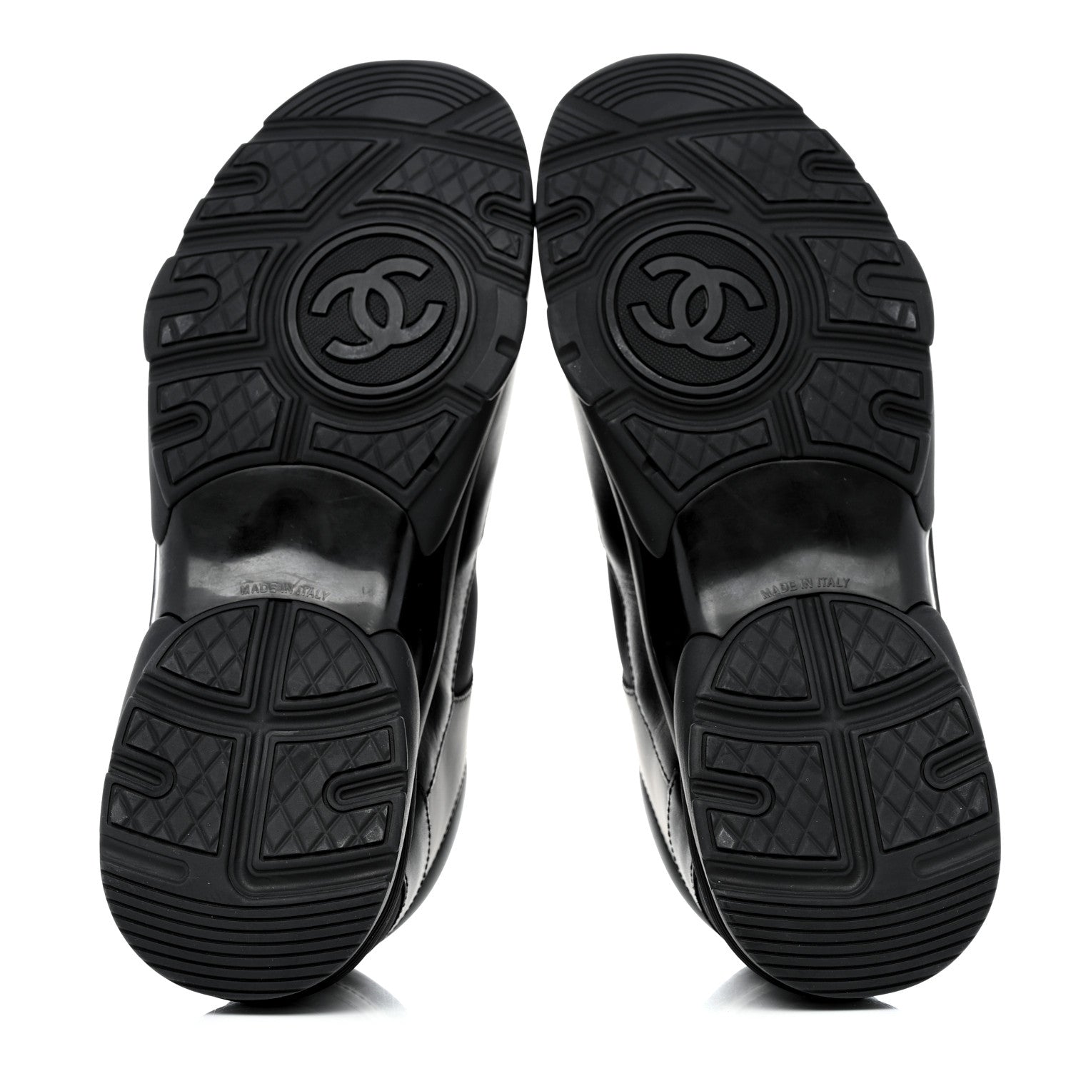 Chanel Calfskin Lambskin CC Uniform Sneakers 40 Black 5 of 9