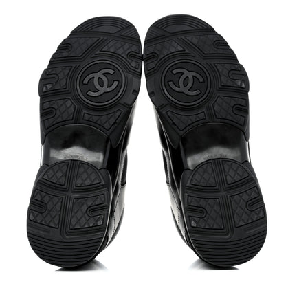 Chanel Calfskin Lambskin CC Uniform Sneakers 40 Black 5 of 9