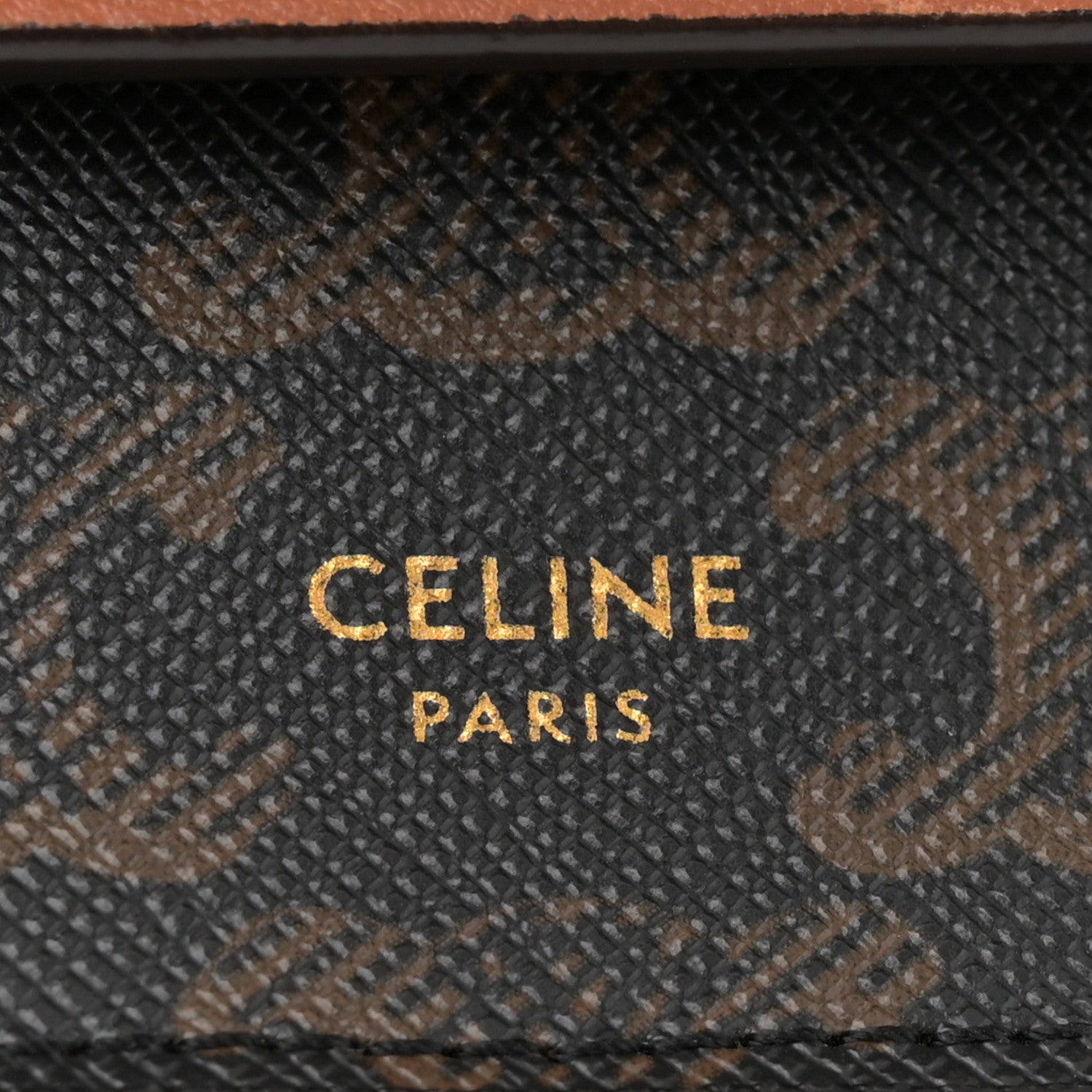 Celine Triomphe Canvas Lambskin Wallet On Strap Tan 6 of 12