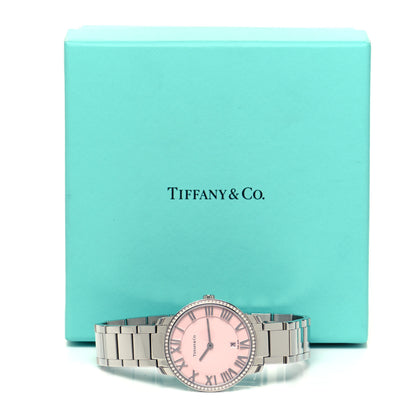 Tiffany Stainless Steel Diamond Bezel 31mm Atlas 2-Hand Quartz Watch Pink 5 of 5