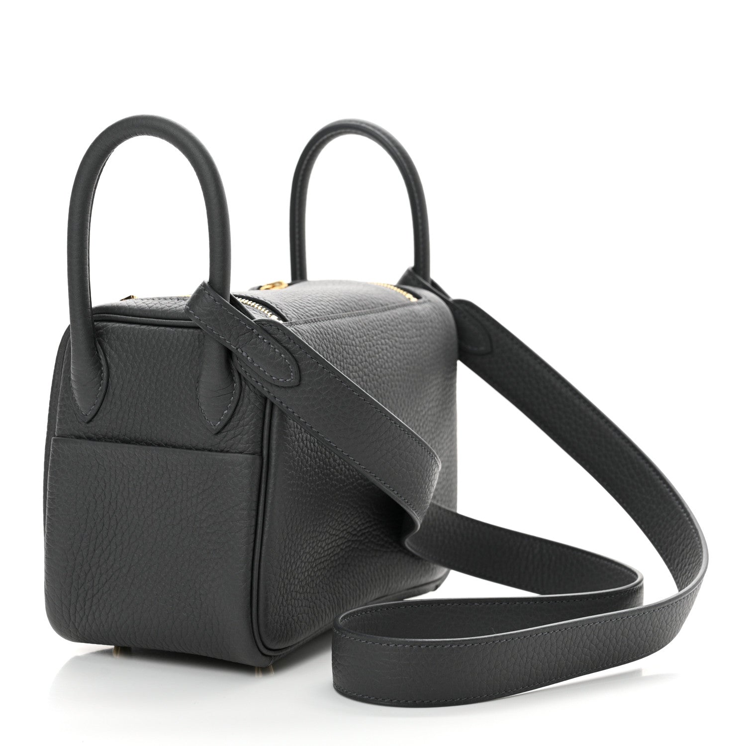 Hermes Taurillon Clemence Mini Lindy 20 Ardoise 3 of 11