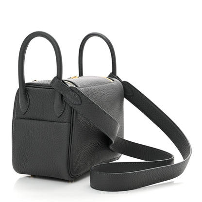 Hermes Taurillon Clemence Mini Lindy 20 Ardoise 3 of 11