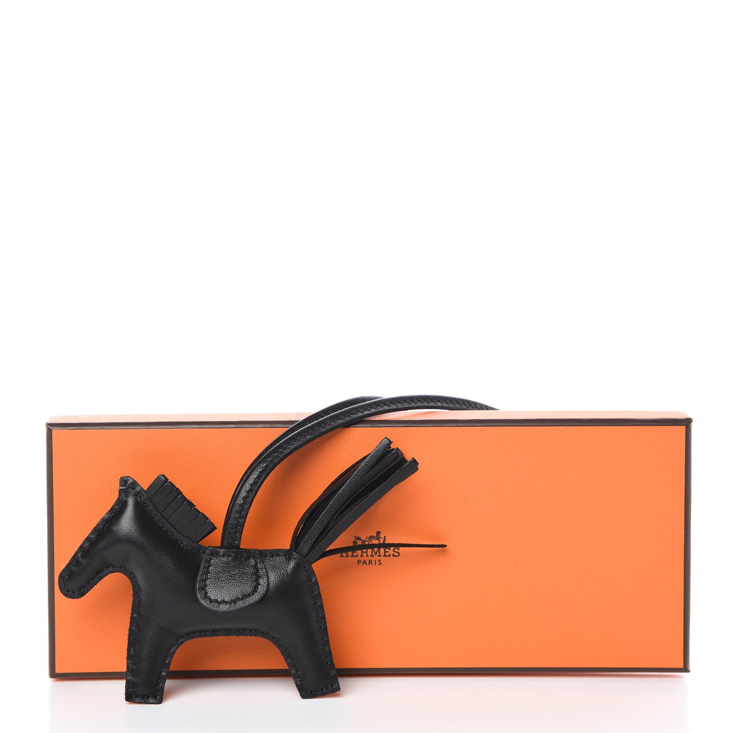 Milo Lambskin Grigri Rodeo Horse Bag Charm PM So Black