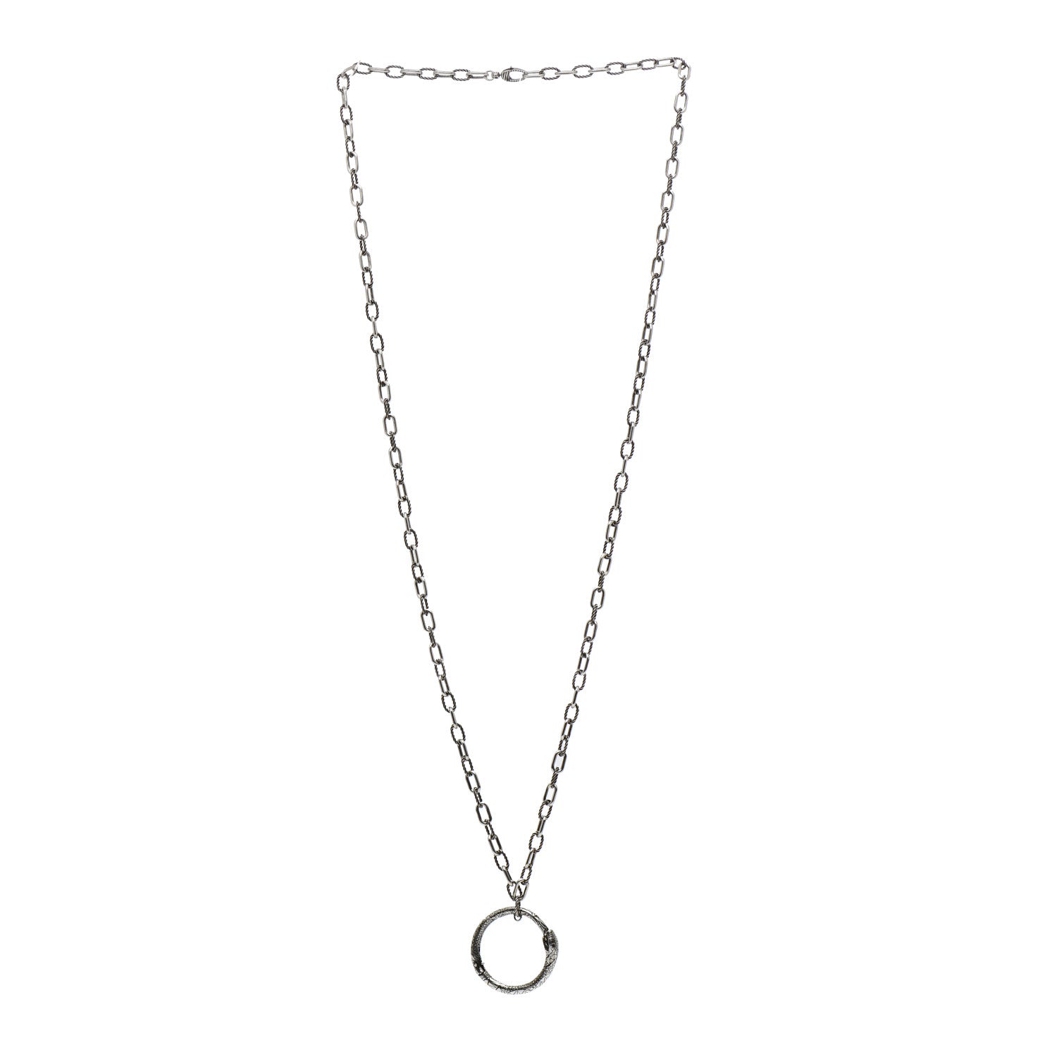 Gucci Sterling Silver Garden Ouroboros Snake Pendant Necklace 3 of 4