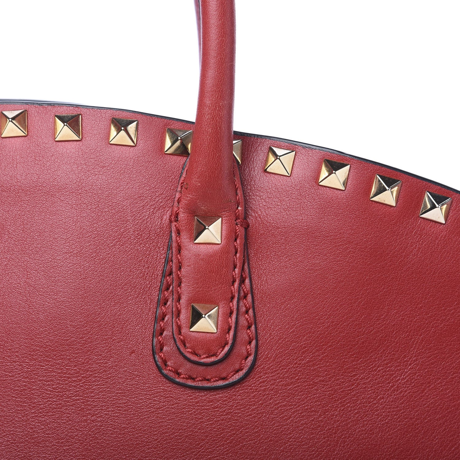 Valentino Garavani Vitello Rockstud Dome Shopper Rosso Valentino 11 of 12