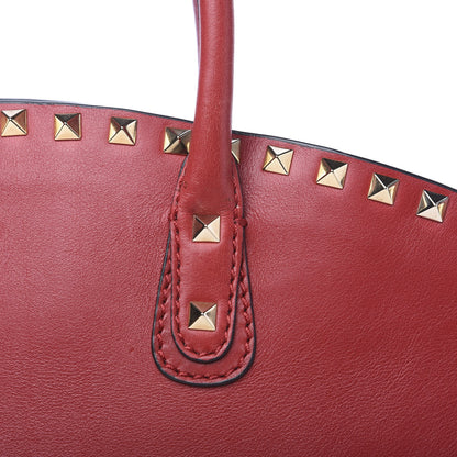Valentino Garavani Vitello Rockstud Dome Shopper Rosso Valentino 11 of 12