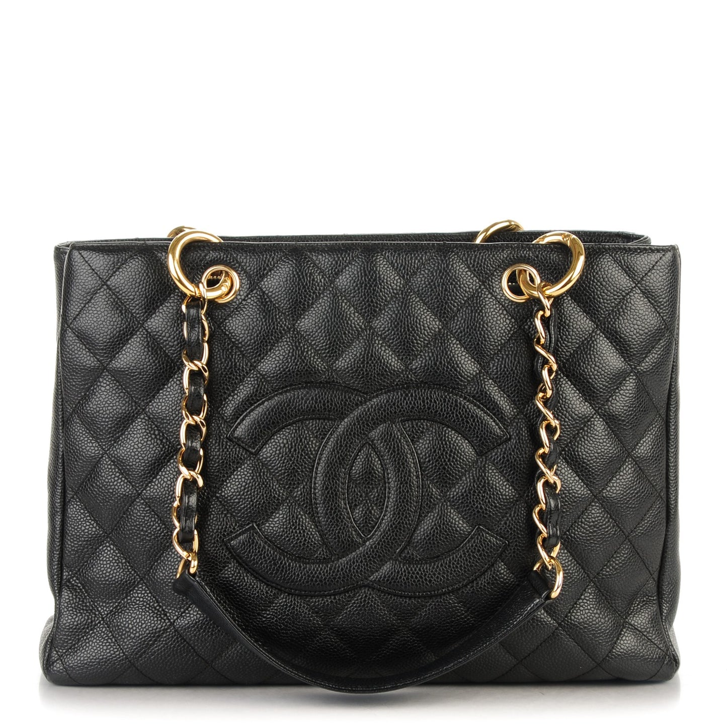 Caviar Quilted Grand Shopping Tote GST Black