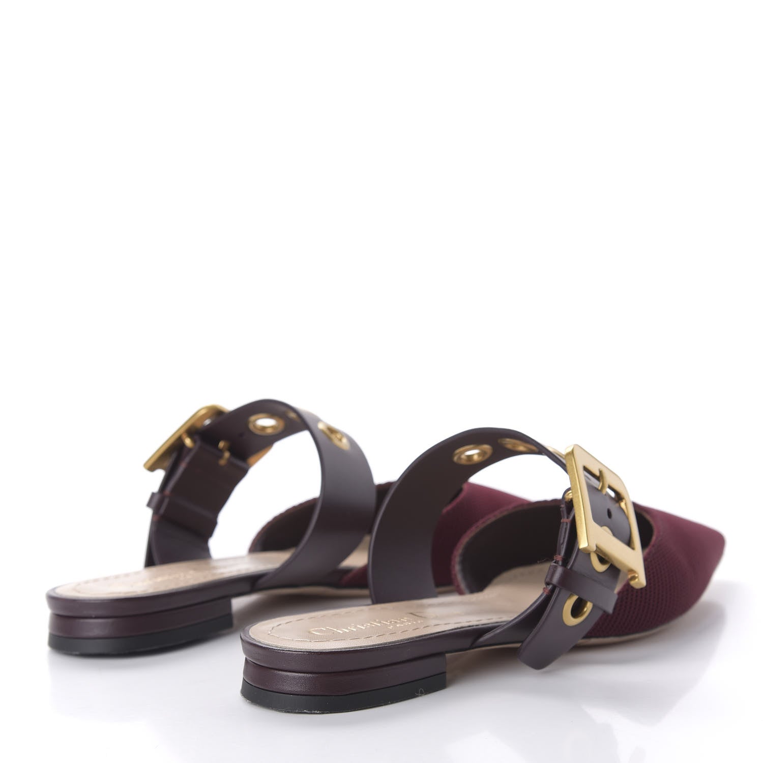 Christian Dior Technical Fabric D-Dior Ballerina Flat Mule 35.5 Rouge Black 4 of 10