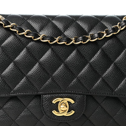 Chanel Caviar Quilted Medium Double Flap Black 8 of 10