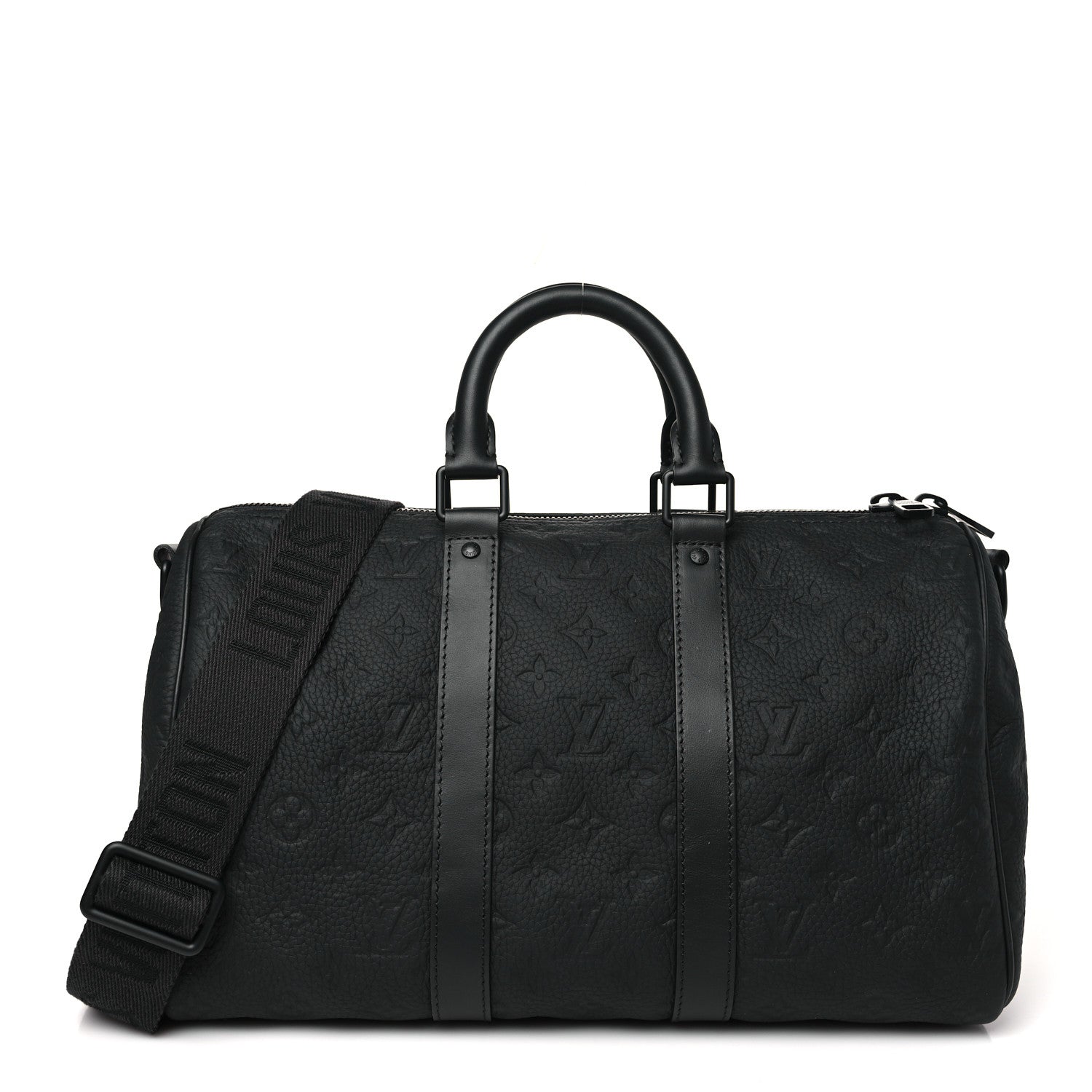 Louis Vuitton Monogram Taurillon Keepall Bandouliere 35 Black 1 of 9