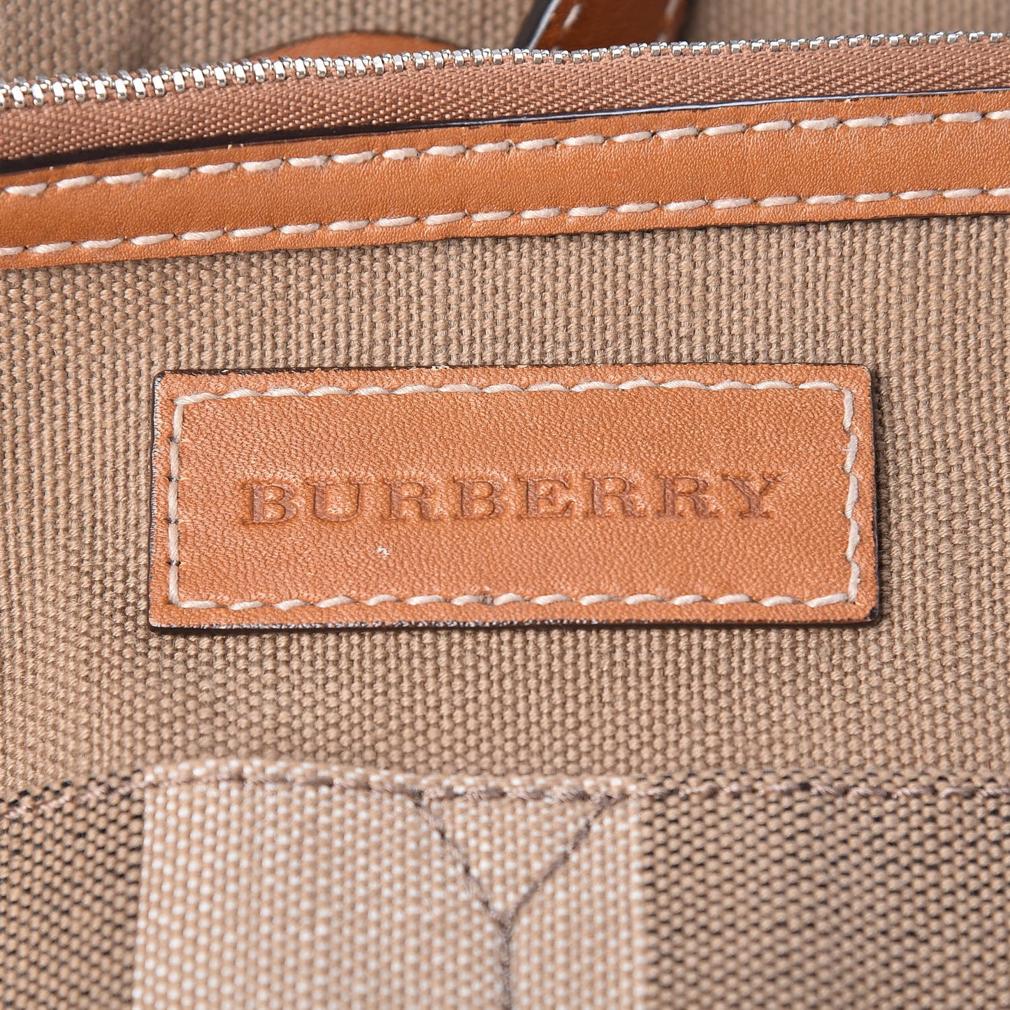 Canvas Mega Check Medium Tottenham Brit Tote Saddle Brown