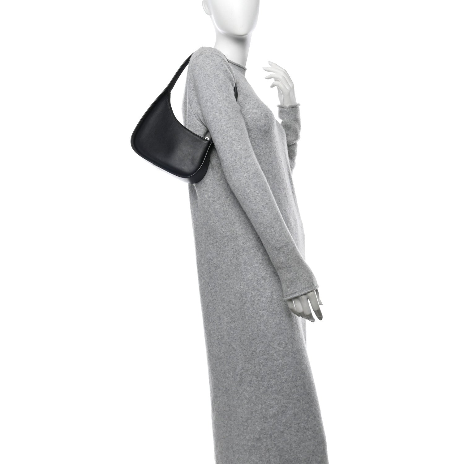 The Row Smooth Calfskin Half Moon Shoulder Bag Black 2 of 9