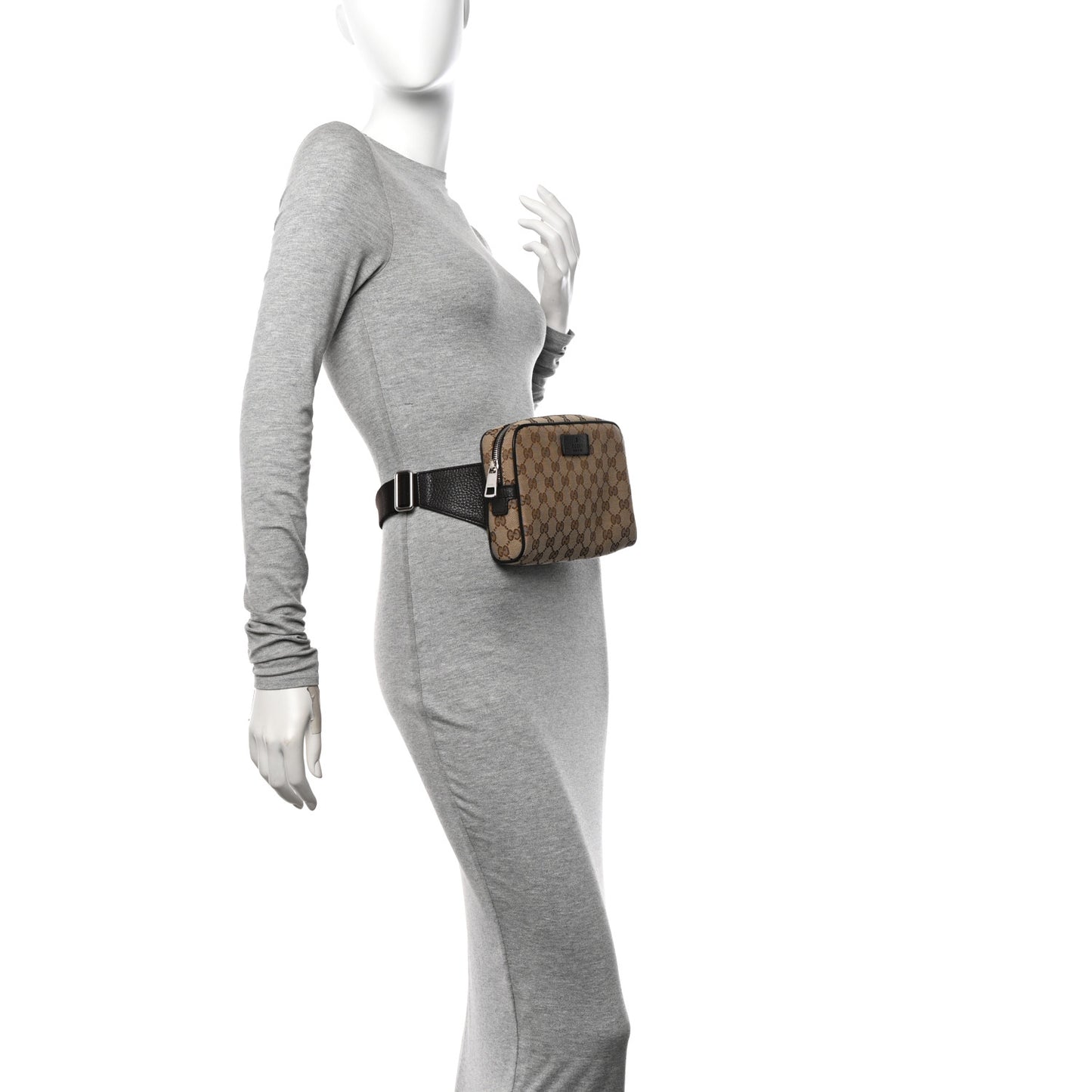 Monogram Dollar Calfskin Belt Bag Beige Ebony Testa di Moro Marrone Scuro