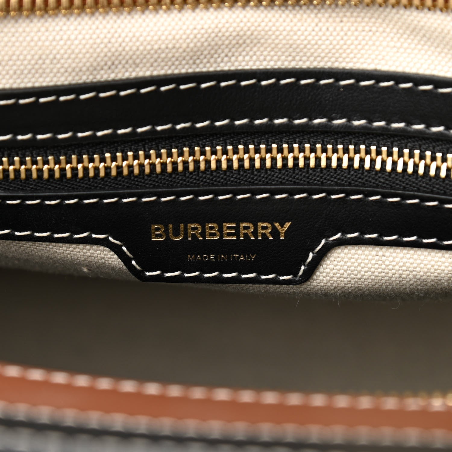 Burberry Canvas Smooth Calfskin Two Tone Medium Pocket Bag Black 6 of 8