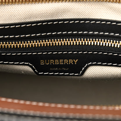 Burberry Canvas Smooth Calfskin Two Tone Medium Pocket Bag Black 6 of 8