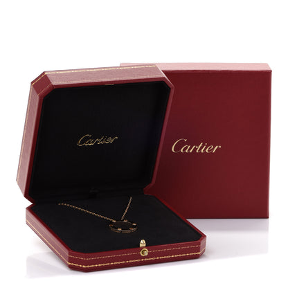 Cartier 18K Yellow Gold 3 Diamonds LOVE Pendant Necklace 7 of 7