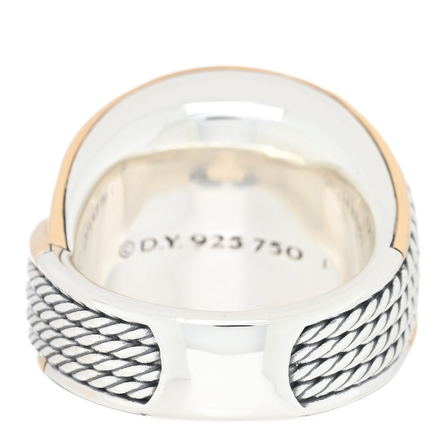Sterling Silver 18K Yellow Gold Origami Crossover Ring 53 6.5