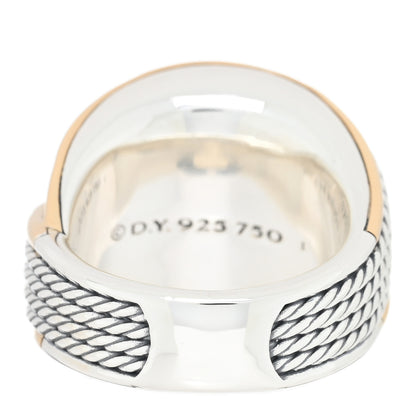 David Yurman Sterling Silver 18K Yellow Gold Origami Crossover Ring 53 6.5 3 of 4