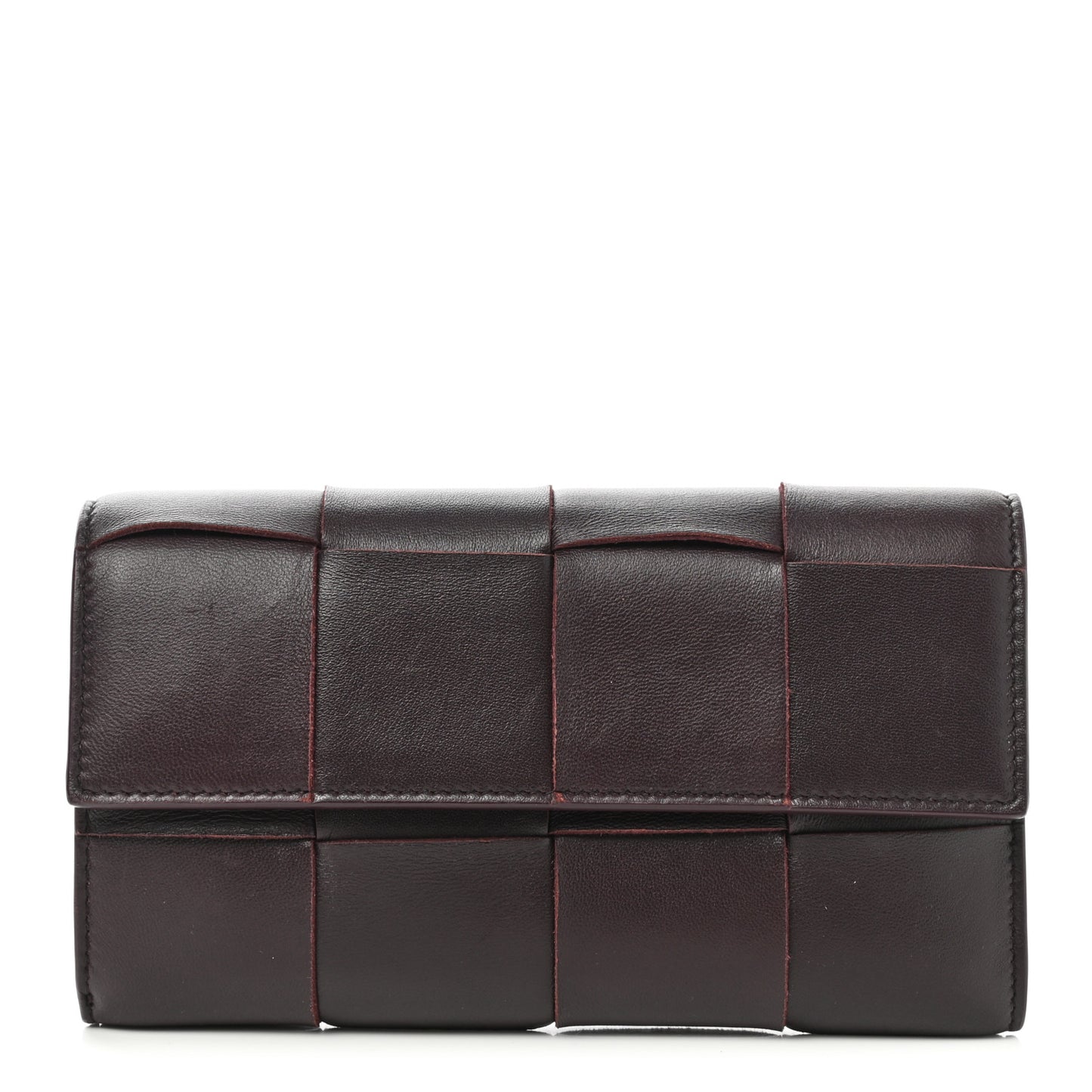 Nappa Maxi Intrecciato Continental Flap Wallet Grape