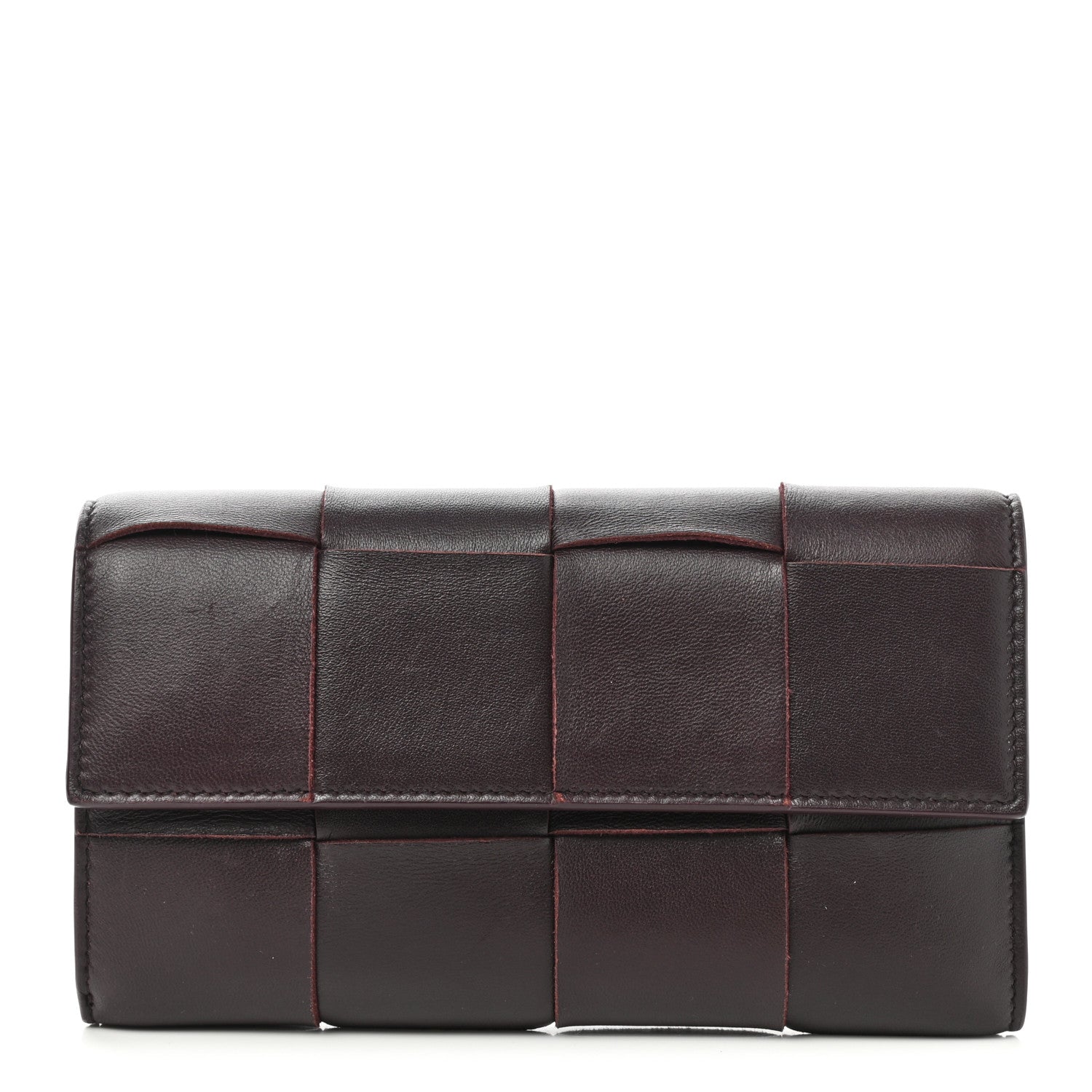 Bottega Veneta Nappa Maxi Intrecciato Continental Flap Wallet Grape 1 of 6