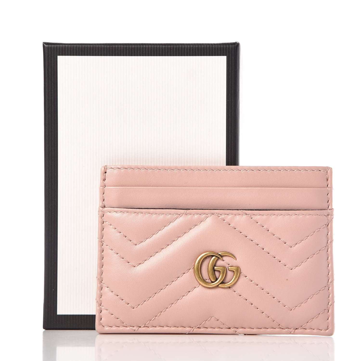 Gucci Calfskin Matelasse GG Marmont Card Holder Perfect Pink 14 of 14