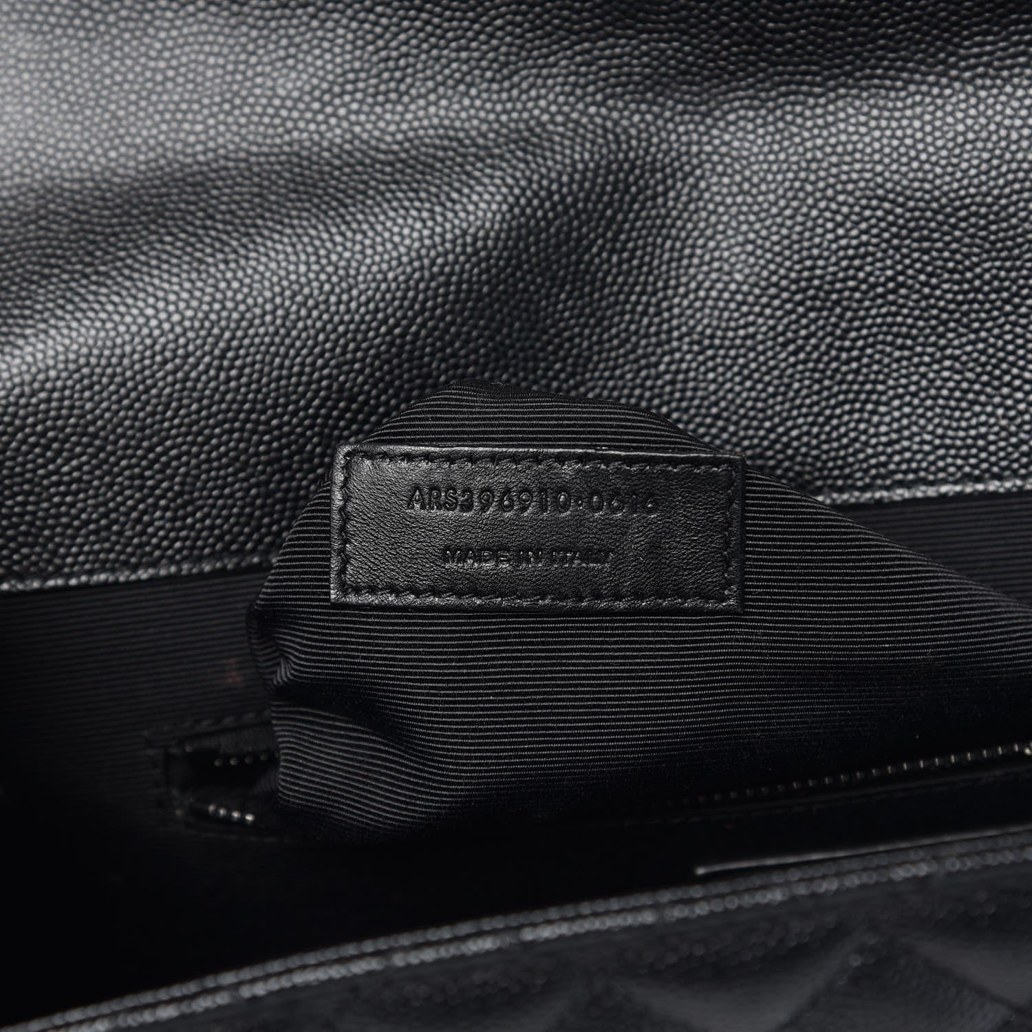 Saint Laurent Grain De Poudre Textured Mixed Matelasse Large Triquilt Monogram Monochrome Satchel Black 6 of 11
