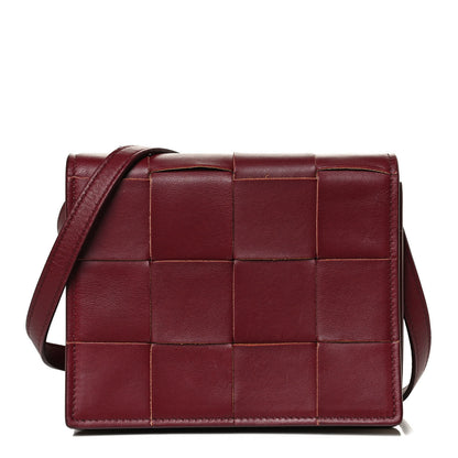 Bottega Veneta Lambskin Maxi Intrecciato Mini Cassette Crossbody Bag Bordeaux 1 of 9