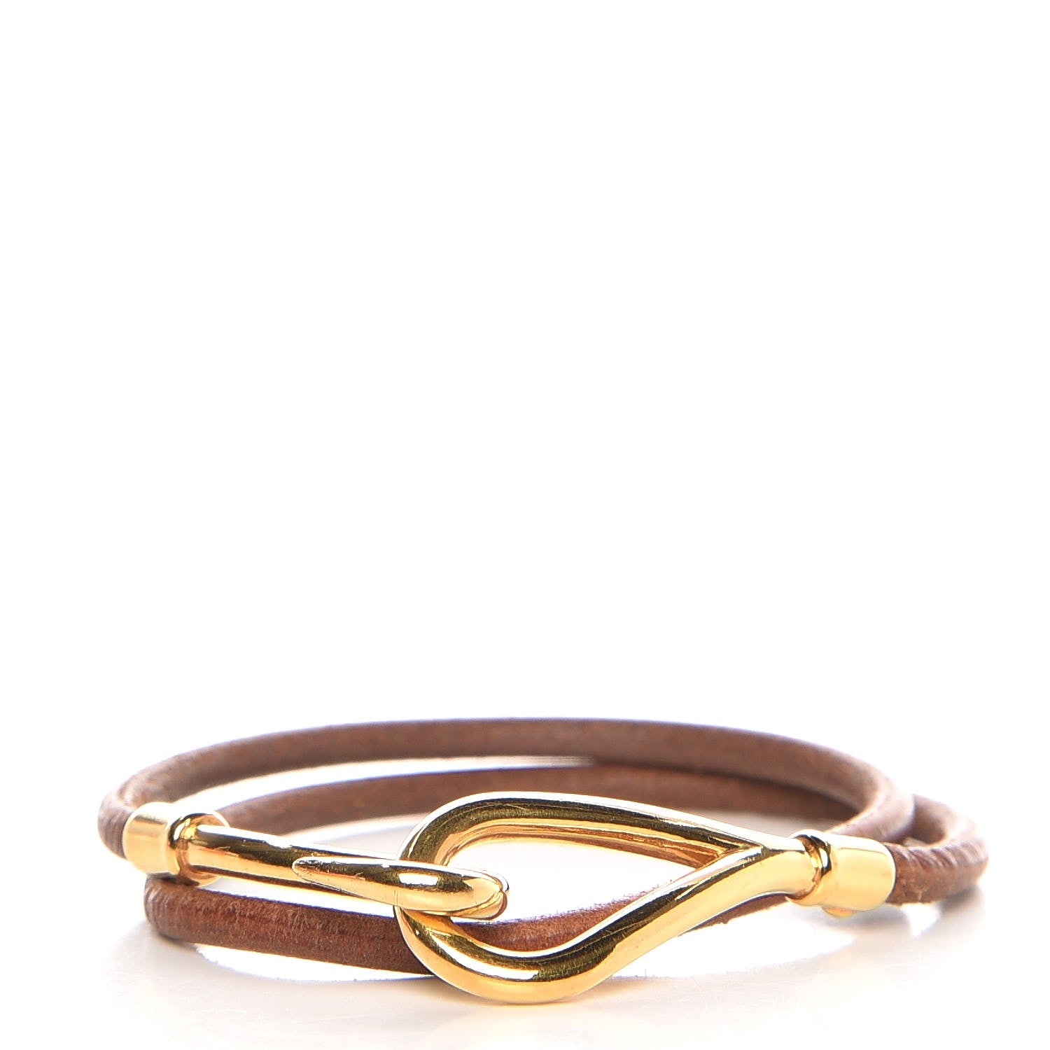 Hermes Natural Bridle Jumbo Double Tour Bracelet Bouton 1 of 5