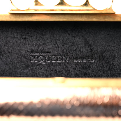 Alexander McQueen Snakeskin Knuckle Box Clutch Rose Gold 7 of 12