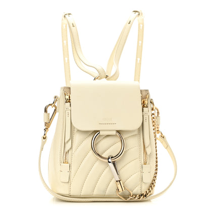 Chloe Calfskin Quilted Mini Faye Backpack Natural White 1 of 12