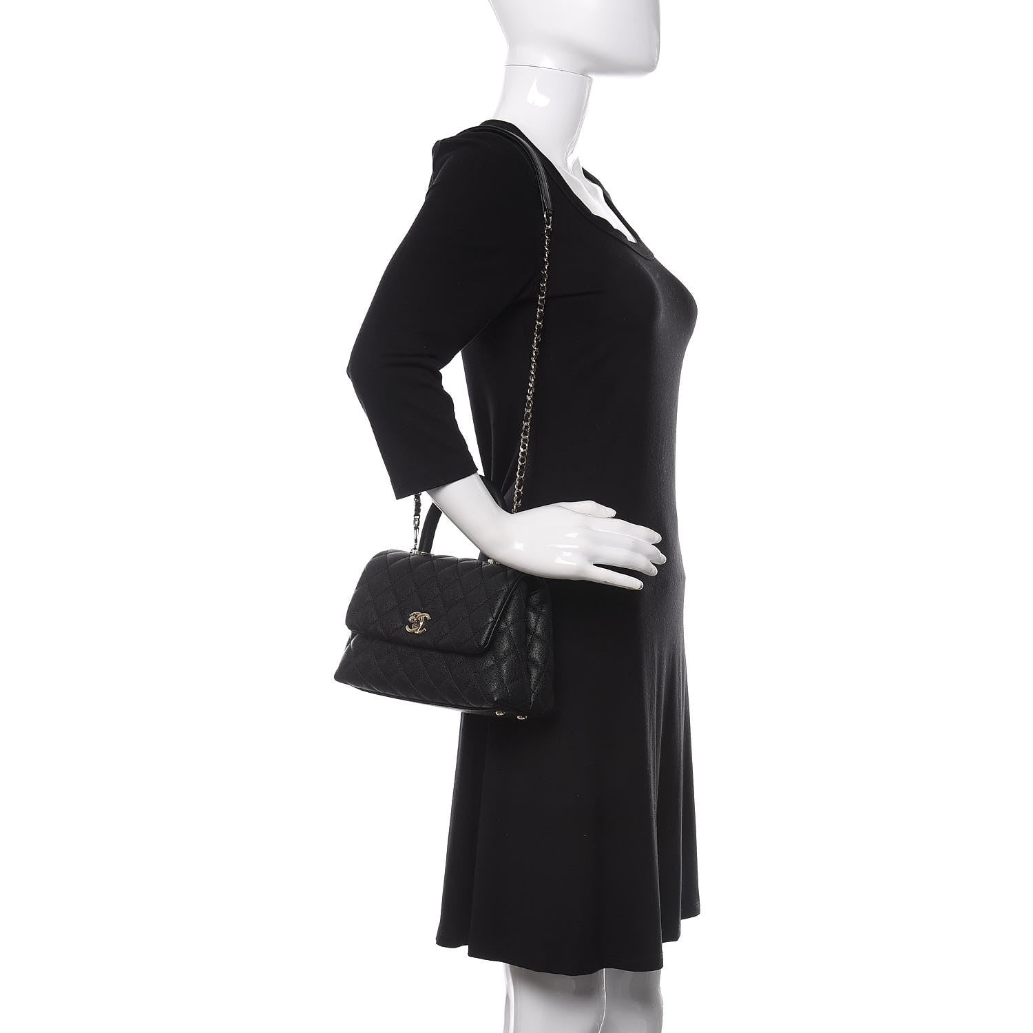 Chanel Caviar Quilted Mini Coco Handle Flap Black 3 of 12