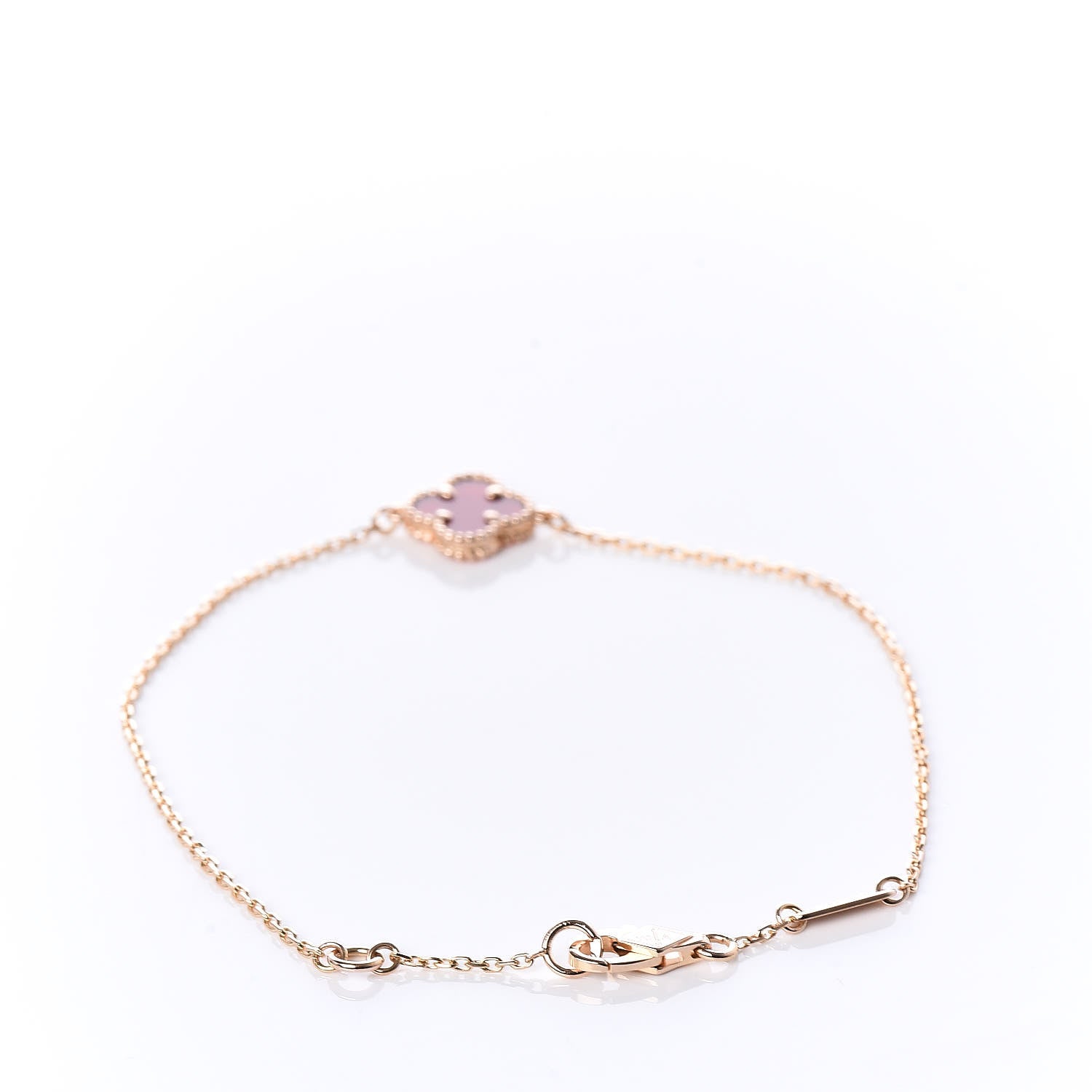 Van Cleef & Arpels 18K Rose Gold Carnelian Sweet Alhambra Bracelet 3 of 7