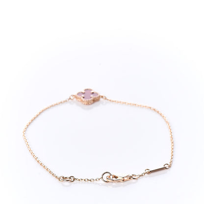 Van Cleef & Arpels 18K Rose Gold Carnelian Sweet Alhambra Bracelet 3 of 7