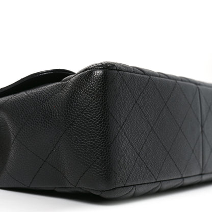 Chanel Caviar Quilted Jumbo Single Flap Black 9 of 10