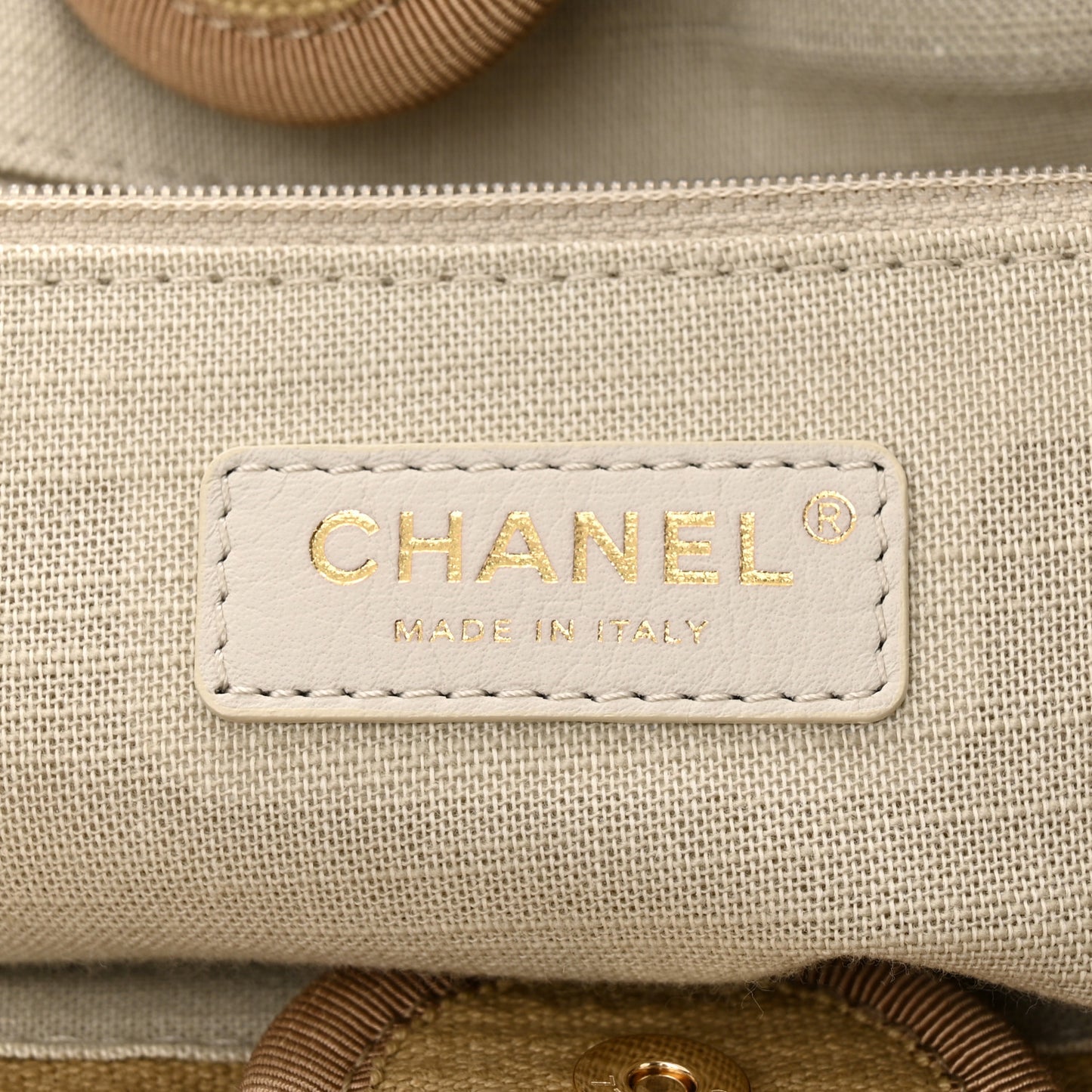 Mixed Fibers Small Deauville Tote Beige