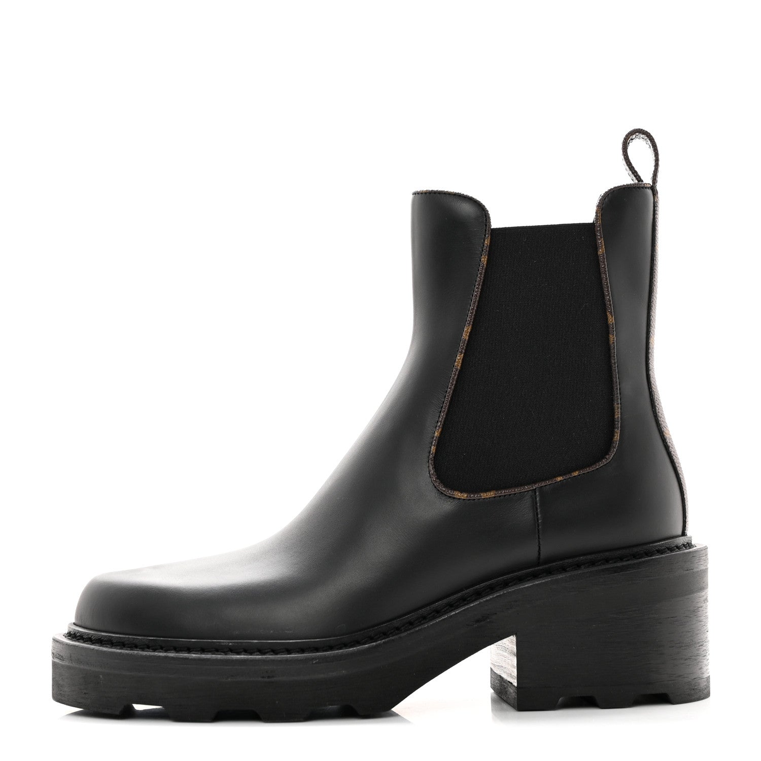 Louis Vuitton Calfskin Monogram Beaubourg Ankle Boots 38 Black 1 of 14