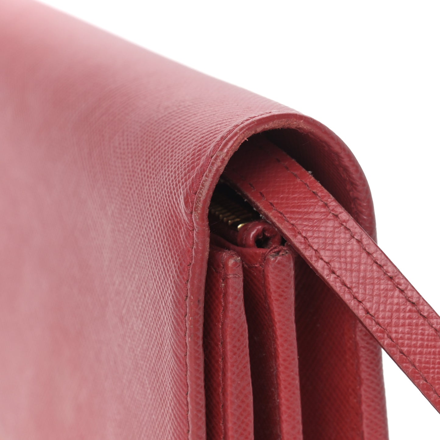 Saffiano Metal Flap Wallet With Strap Fuoco